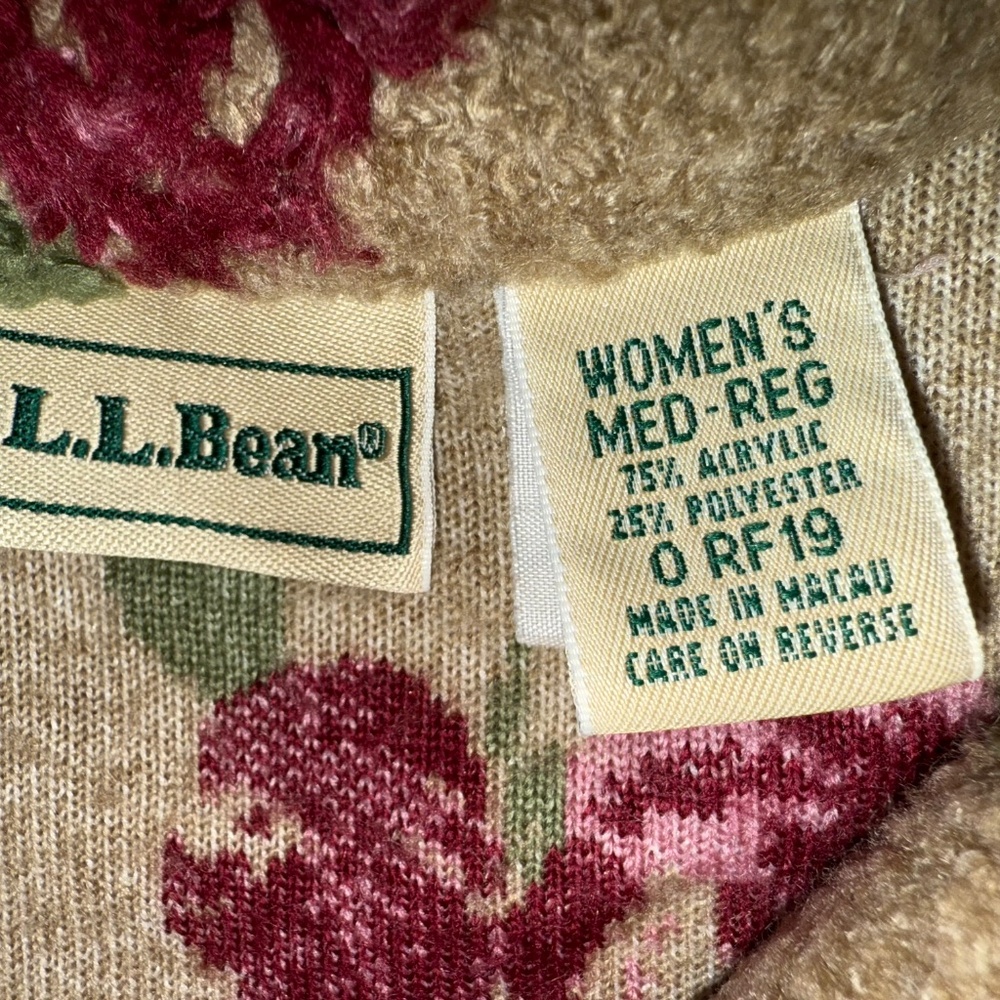 LL Bean Chenille Floral Shacket Shirt M - Picture 3 of 4